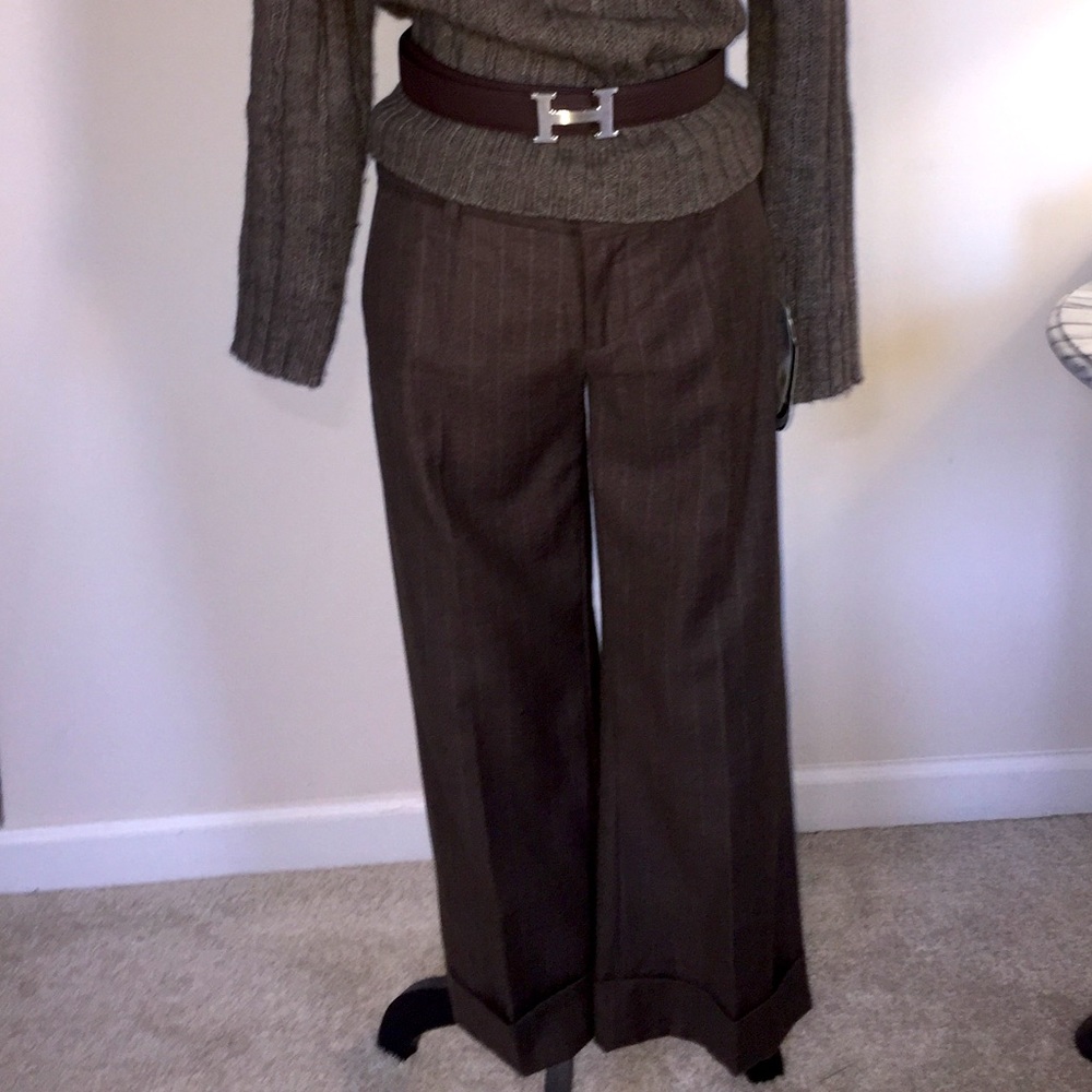 Juicy couture brown chalk stripe pant